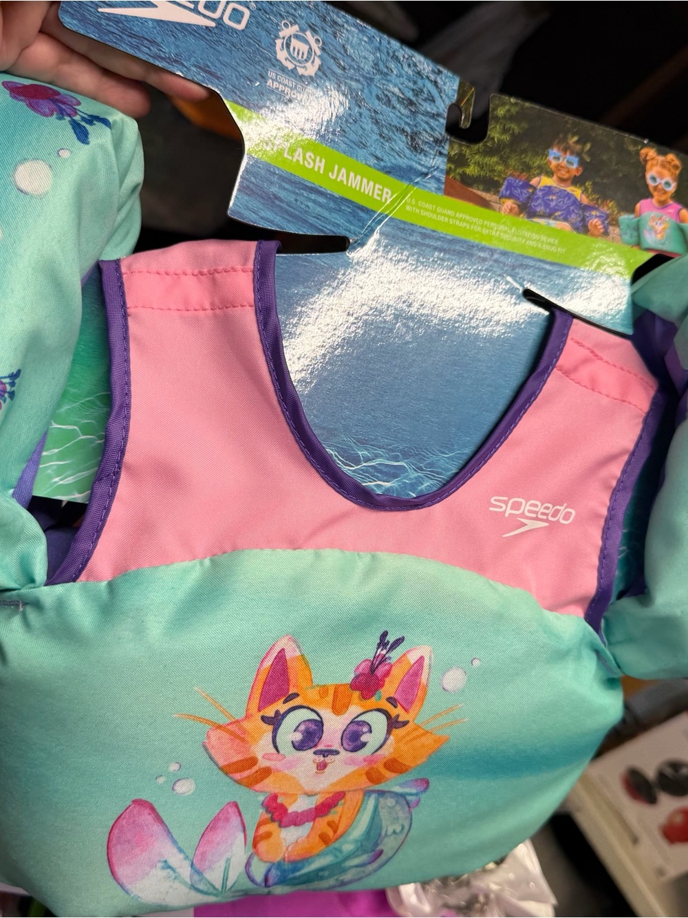 Speedo Kids' Pink, Teal & Purple Mermaid Cat Swim Rashguard